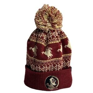 Florida State Seminoles FSU Zephyr Knit‎ Beanie Red Winter Ski Cap Hat Preowned
